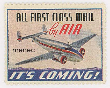 USA, All first class mail by air - it's coming! Locheed-vinjetti 1941 