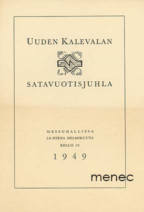 Uuden Kalevalan satavuotisjuhla Messuhallissa 1949 