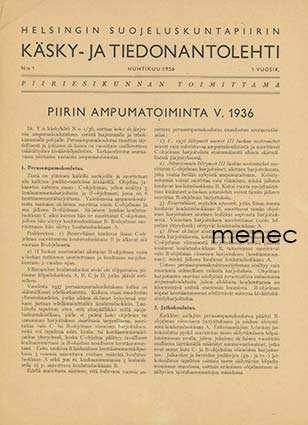 Helsingin Suojeluskuntapiirin käsky- ja tiedonantolehti 1936, 1. vsk [4 vol.]  1936,4