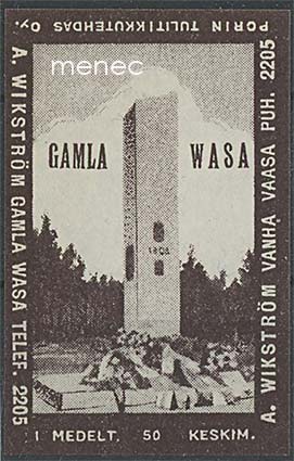Tulitikkuetiketti, A. Wikström, Vanha Vaasa 