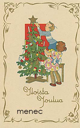 Kuusta koristelemassa 