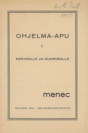 Ohjelma-apu I. Kerhoille ja nuorisolle 