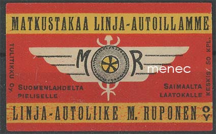Tulitikkuetiketti, Linja-autoliikenne M. Ruponen 