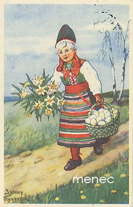 Nyström, Jenny - Kansallispukuinen tyttö tiellä 
