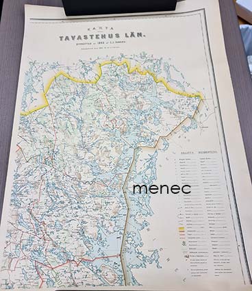 Karta öfver Tavastehus län (kolme osaa neljästä) 