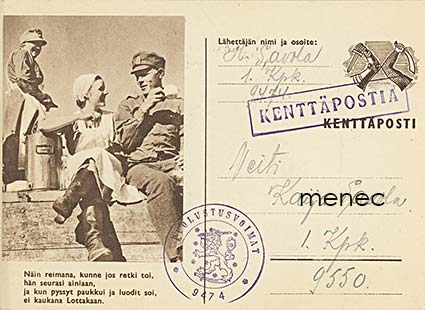 Kenttäpostikortti, Näin reimana ... lotta 