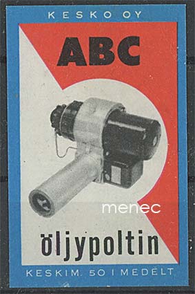 Tulitikkuetiketti, ABC öljypoltin 