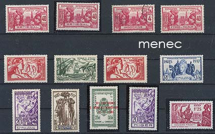 Ranska, siirtomaanäyttelymerkkejä 1937-1939 