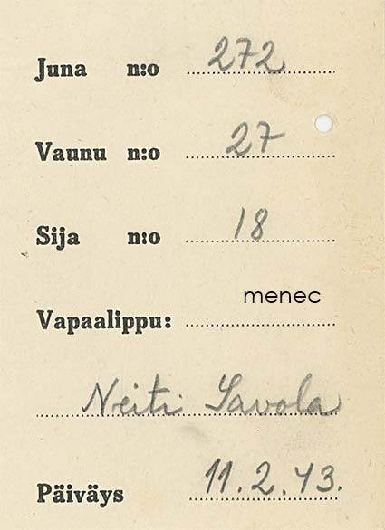 Vapaalippu 1943 
