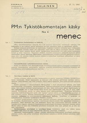 PM:n Tykistökomentajan käsky N:o 4 