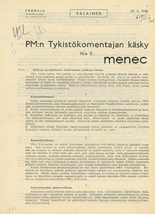 PM:n Tykistökomentajan käsky N:o 5 
