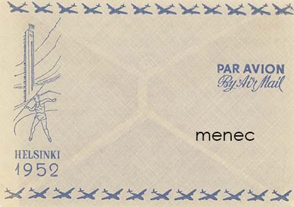 Helsingin olympialaiset 1952, lentopostikuori 