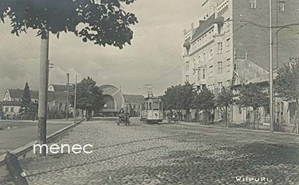 Viipuri, asema ja raitiovaunu 