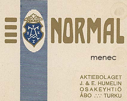 Normal, tupakkaetiketti, soikea vaakunapohja 