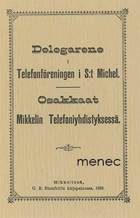 Osakkaat Mikkelin Telefoniyhdistyksessä 