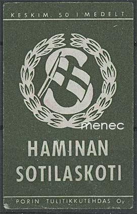 Tulitikkuetiketti, Haminan Sotilaskoti 