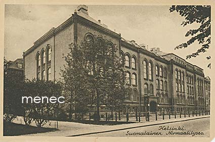 Helsinki, Suomalainen Normaalilyseo 1952, taustalla lukujärjestys 