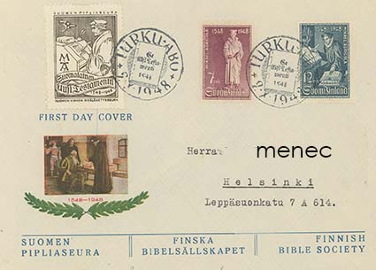 Suomen Pipliaseura, FDC 1948 
