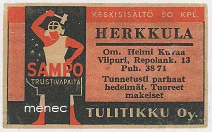 Seppä-etiketti, Herkkula, Viipuri 