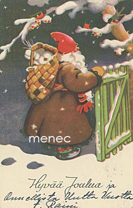 Wendelin, Martta - Joulupukki veräjällä 
