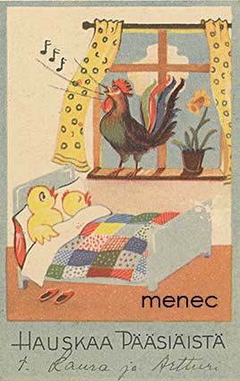 Kukon aamuherätys, pienoiskortti 