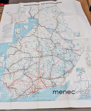 Rautateiden kuljetusverkko 1.1.1962 