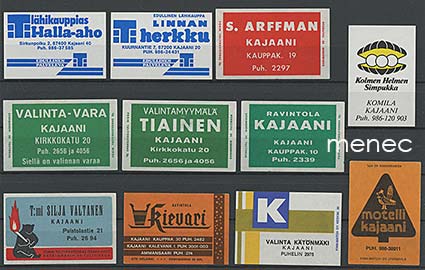 Tulitikkuetikettejä, Kajaani, 30 kpl 