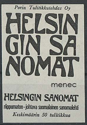 Tulitikkuetiketti, Helsingin Sanomat 