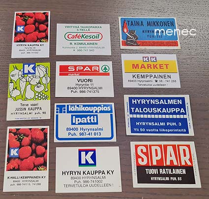 Tulitikkuetikettejä, Hyrynsalmi, 11 kpl 
