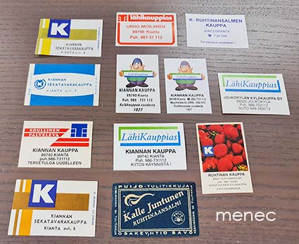 Tulitikkuetikettejä, Kainuun pieniä paikkakuntia, 12 kpl 