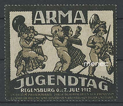 Kirjeensulkija, Saksa, sotaisa Arma-nuorisopäivä Regensburgissa 1912 