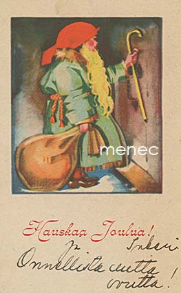 Pukki ovella, pienoiskortti 