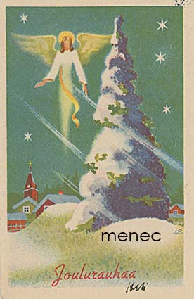 Siljus, Jaakko - Enkeli tähtimaisemassa, pienoiskortti 