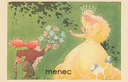 Koivu, Rudolf - Tonttu ojentaa prinsessalle kukkia 
