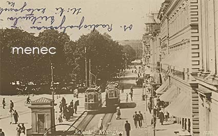 Helsinki, raitiovaunuja Esplanadilla 