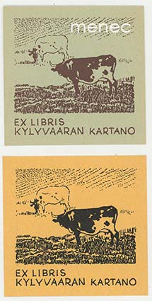 Kylyvaaran kartano, exlibris, 2 kpl 