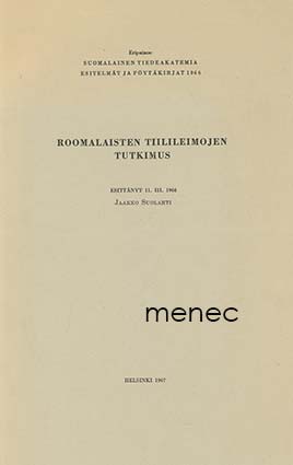 Suolahti, Jaakko - Roomalaisten tiilileimojen tutkimus 