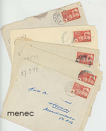 Punainen Risti 1944, 3,50+0,75 mk, viidellä postilähetyksellä 