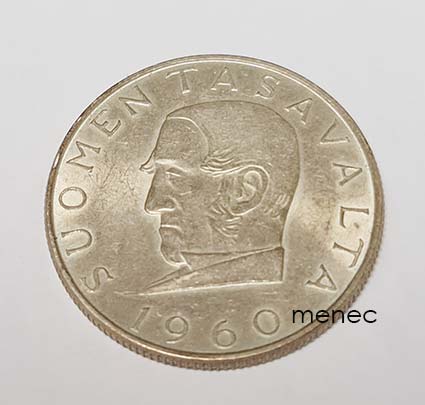 1000 mk, hopeaa, 1960 