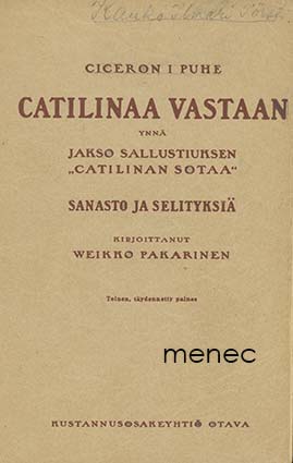 Pakarinen, Veikko - Ciceron I puhe Catilinaa vastaan 