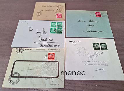 Luxemburg, natsiajan postia Hindenburg-ylipainamasarjalla, 5 kpl 