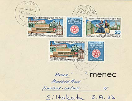 Saksa, DDR, 20 vuotta Työläisjuhlia 1984, tripla ja pari 