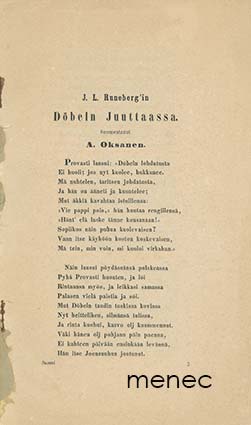 Runeberg, J. L. - Döbeln Juuttaassa 