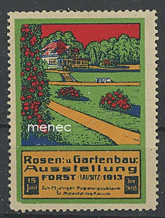 Saksa, ruusu- ja puutarhanäyttely 1913 Lausitzissa, kirjeensulkija 