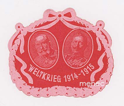 Saksa, isänmaallinen vinjetti, Maailmansota 1914-15, Saksan ja Itävallan keisarit 