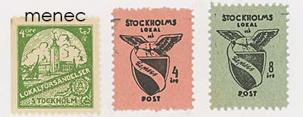 Ruotsi, Tukholman paikallisposti, 3 kpl 