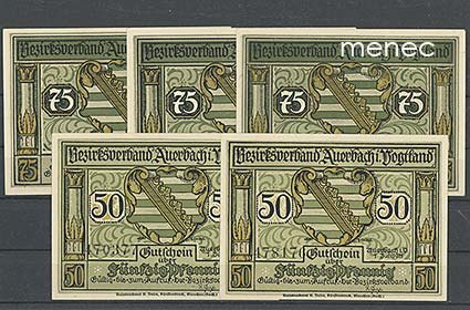 Saksa, Auerbach, pularahoja 1921, 5 kpl 