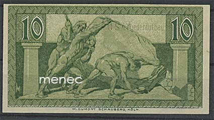 Saksa, Bonn, pularaha 1920, 10 Pf 