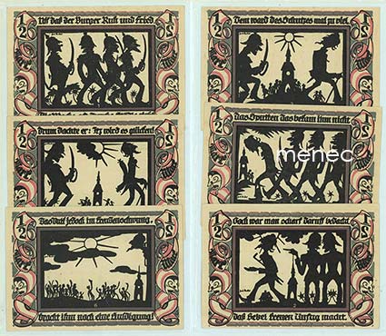 Saksa, Glauchau, pularahoja 1921, 6 kpl 