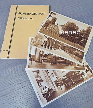 Runebergin koti Porvoossa, 4 korttia ja opas 1946 
